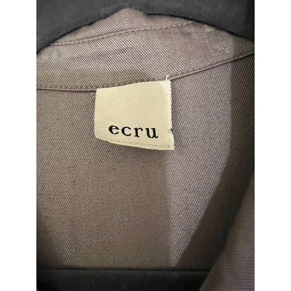 Ecru Taupe Grey Button Down Sleeveless Midi Dress Sz M - Picture 3 of 6